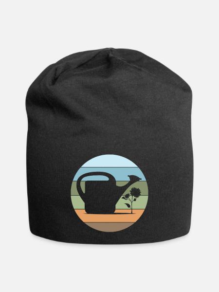 Watering Can Gardener Garden Love Flowers Plants - Jersey Beanie - black