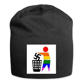 halte deine umwelt sauber - gegen rechts - Jersey-Beanie - Schwarz - Vorne