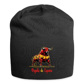 Le design du drapeau de la fierté de l'Espagne - Bonnet en jersey - noir - Devant