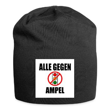 Alle gegen ampel - Jersey-Beanie - Schwarz - Vorne