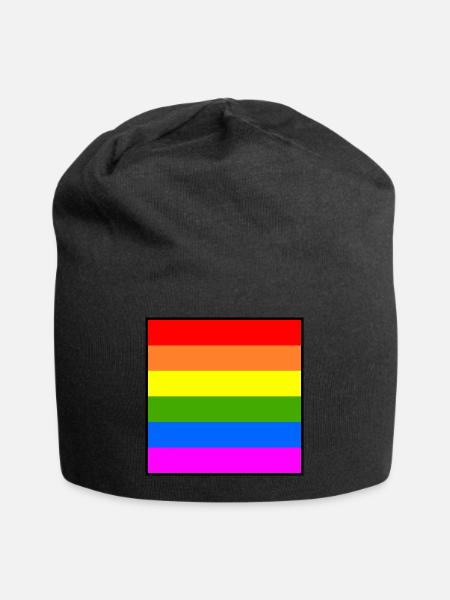 Regenbogenfahne regenbogen lgbt flagge - Jersey-Beanie - Schwarz