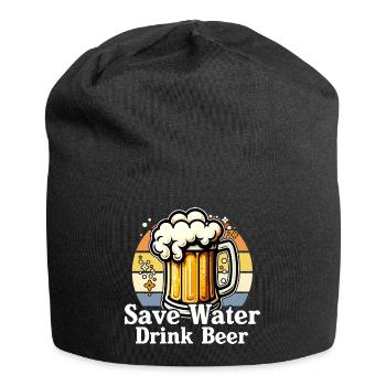 Wasser sparen Bier trinken Lustig Witziges Bier - Jersey-Beanie - Schwarz - Vorne