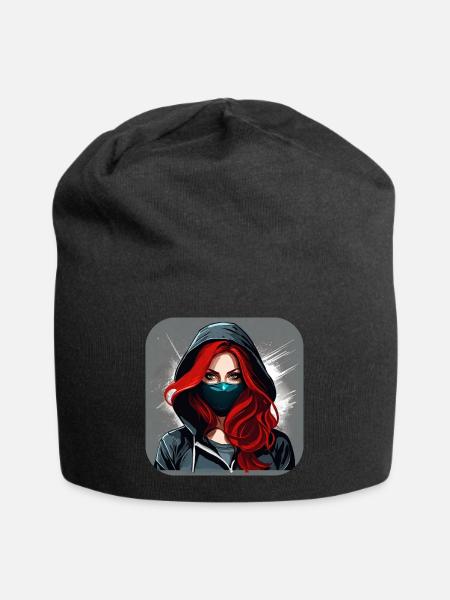 Cooles Cyberpunk Girl VI - Jersey-Beanie - Schwarz