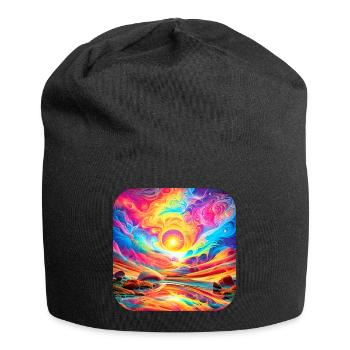 Motif psychédélique IV - Bonnet en jersey - noir - Devant