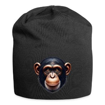 Schimpanse Affe - Jersey-Beanie - Schwarz - Vorne