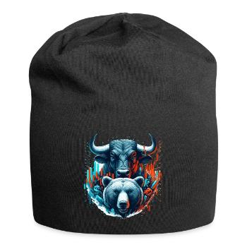 Finance Taureau Bear Stock Market Wall Street cadeau - Bonnet en jersey - noir - Devant