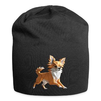 Cute Chihuahua Dog Origami Geometric 3D - Jersey Beanie - black - Front