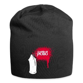 Street Art Sprayer Graffiti Spraydose Zeichnen - Jersey-Beanie - Schwarz - Vorne