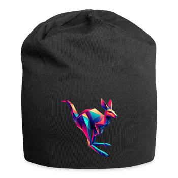 Kangaroo Origami Geometric 3D - Jersey Beanie - black - Front