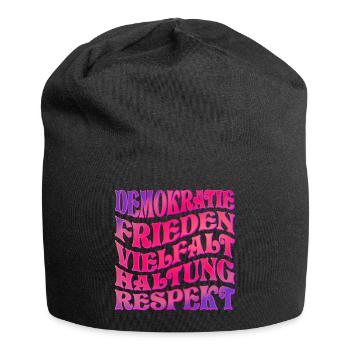 DEMOKRATIE RESPEKT HALTUNG - Jersey-Beanie - Schwarz - Vorne