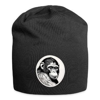 Monkey Watercolors - Jersey Beanie - black - Front