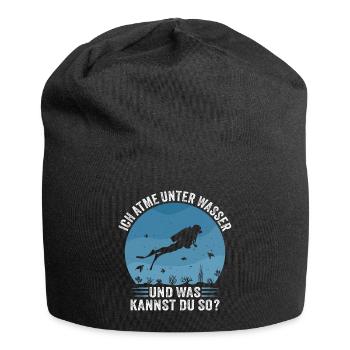 ich atme unter wasser und was kannst du so - Jersey-Beanie - Schwarz - Vorne