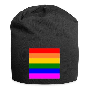 Drapeau arc-en-ciel Drapeau LGBT arc-en-ciel - Bonnet en jersey - noir - Devant