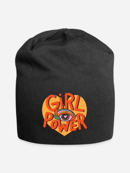 Girl Power Retro Evil Eye - Jersey Beanie - black