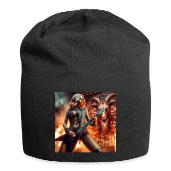 Heavy-Gitarrist in der Unterwelt - Jersey-Beanie - Schwarz - Vorne