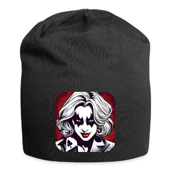 Cooles Harlequin Poker Gothic Mädchen - Jersey-Beanie - Schwarz - Vorne