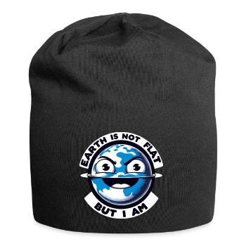 Humour de la Terre plate : satire et blagues ironiques - Bonnet en jersey - noir - Devant