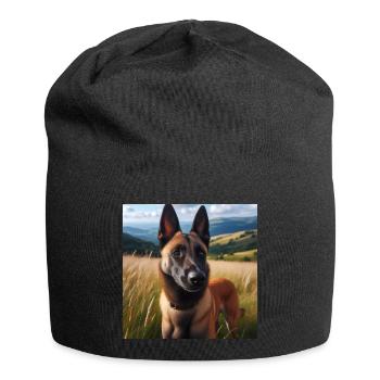 Belgischer Malinois - Jersey-Beanie - Schwarz - Vorne