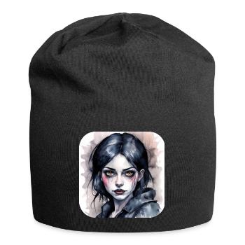 Fille punk gothique cool - Bonnet en jersey - noir - Devant