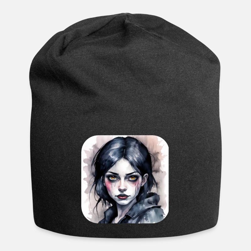 Fille punk gothique cool - Bonnet en jersey - noir