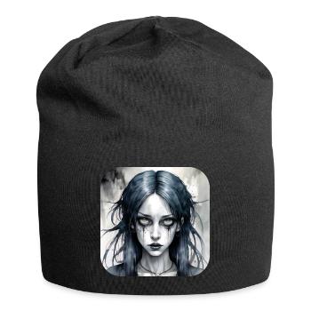 Fille punk gothique cool - Bonnet en jersey - noir - Devant