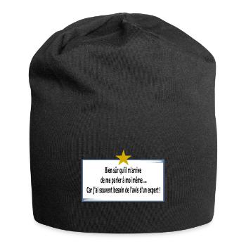 Je me parle à moi même - Bonnet en jersey - noir - Devant