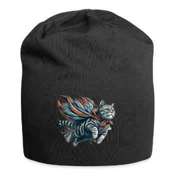 Super Katze Britisch Kurzhaar BKH getigert - Jersey-Beanie - Schwarz - Vorne