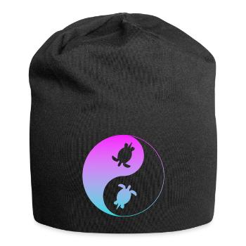 Schildkröte - Jersey-Beanie - Schwarz - Vorne