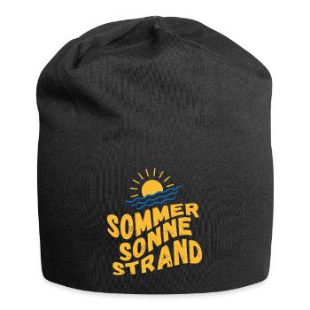Sommer Sonne Strand und Meer - Jersey-Beanie - Schwarz - Vorne