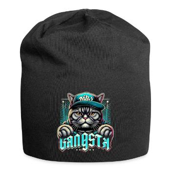 BKH Britisch Kurzhaar Katze getigert Gangsta Gangs - Jersey-Beanie - Schwarz - Vorne