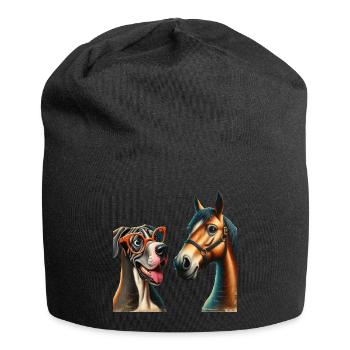 Hipster Pals Porträt - Jersey-Beanie - Schwarz - Vorne