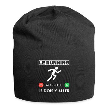 Le running m'appelle je dois y aller - Bonnet en jersey - noir - Devant