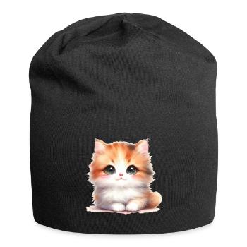 Chat mignon - Bonnet en jersey - noir - Devant