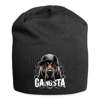 Bloodhound Gangsta Gangster Hund Geschenk - Jersey-Beanie - Schwarz - Vorne