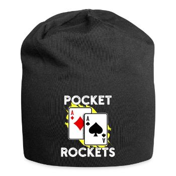 Jackpot Zocken Casino Poker Statement Profispieler - Jersey-Beanie - Schwarz - Vorne
