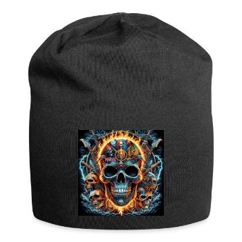 Crâne de métal lourd - Bonnet en jersey - noir - Devant