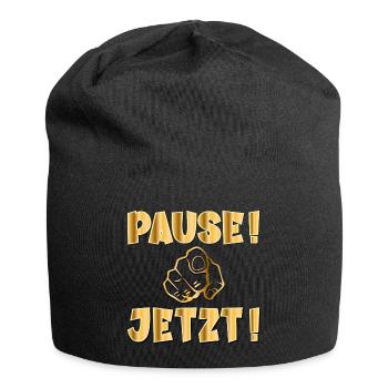 PAUSE JETZT - Jersey-Beanie - Schwarz - Vorne