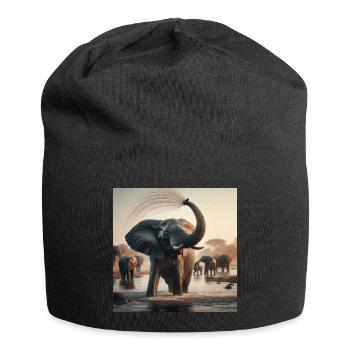 Elephants in the jungle - Jersey Beanie - black - Front