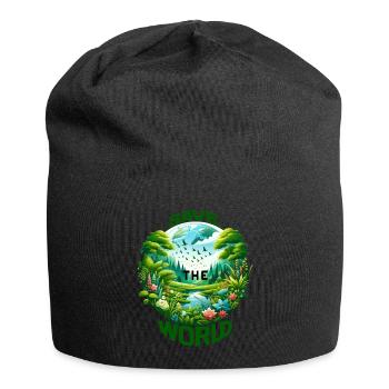 Sauver le monde (un appel à la conservation)Vert - Bonnet en jersey - noir - Devant