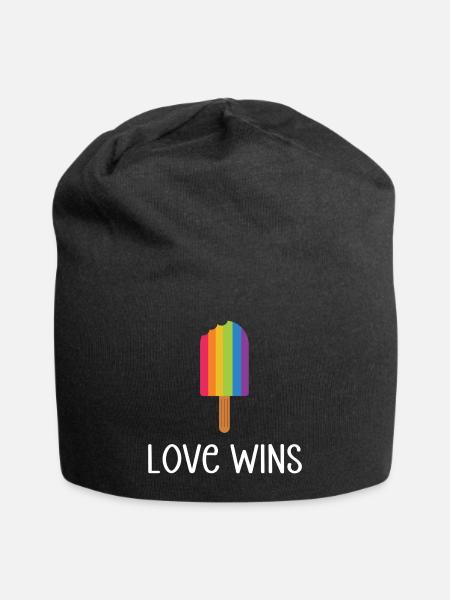 LGBTQ Pride Month - Liebe gewinnt - Jersey-Beanie - Schwarz