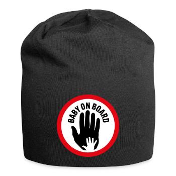 Baby on board hand in hand - Jersey Beanie - black - Front