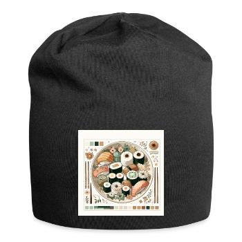 Cottagecore Sushi - Jersey-Beanie - Schwarz - Vorne