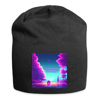 Journée d'escapade en voiture forêt sauvage - Bonnet en jersey - noir - Devant