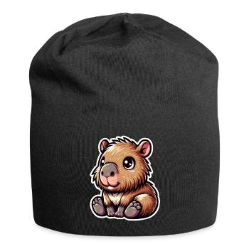 Capybara - Jersey-Beanie - Schwarz - Vorne