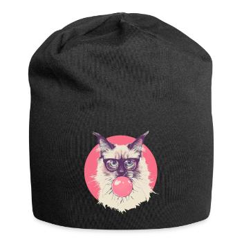Ragdoll Katze Brille Kaugummi - Jersey-Beanie - Schwarz - Vorne