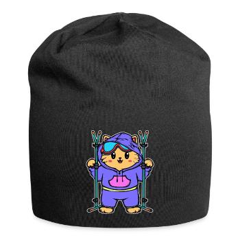 Neige Hiver Skieurs Sports d’hiver Saison d’hiver - Bonnet en jersey - noir - Devant