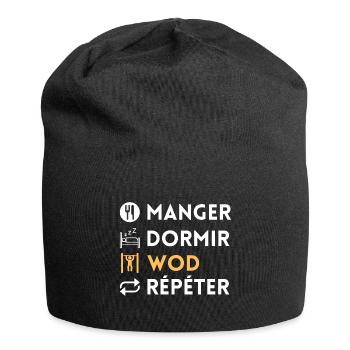 Manger dormir wod répéter - Bonnet en jersey - noir - Devant
