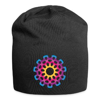 Yoga Verlauf Mandala Meditation bunt farbenfroh - Jersey-Beanie - Schwarz - Vorne