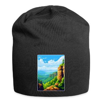 Montagne de grès de l’Elbe Allemagne Affiche de voyage WPA - Bonnet en jersey - noir - Devant