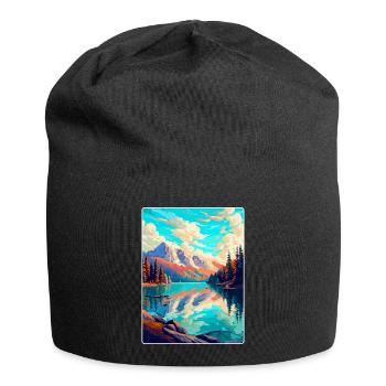 Caumasee Schweiz Vintage Reiseposter WPA Art - Jersey-Beanie - Schwarz - Vorne
